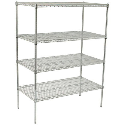 4-Tier Wire Shelving Set, Chrome-Plated - 24 x 36 x 72