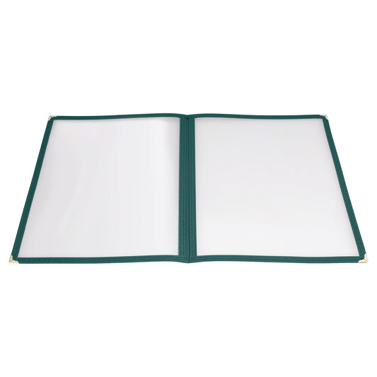 Book-Fold Double Panel Menu Cover - Green, 9-3/8 x 12-1/8
