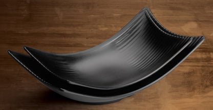 WDM011-301 - 8-1/2" x 4-1/2" Melamine Rectangular Plate, Black, 24pcs/case