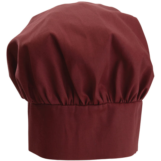 Chef Hat, Velcro Closure - Burgundy