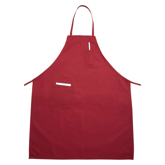 Full-Length Bib Apron with Pockets - Red