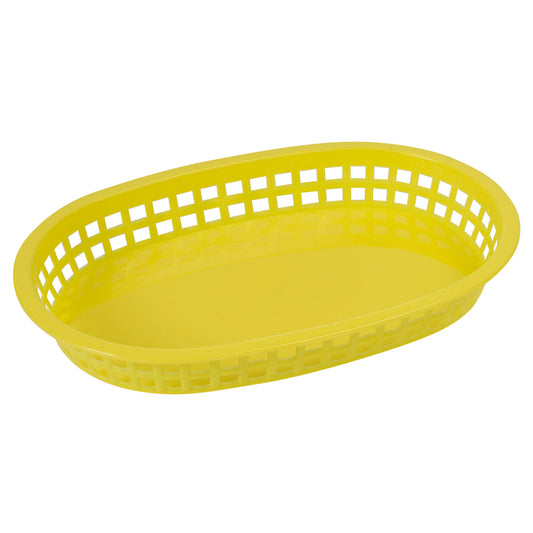 Oval Platter Baskets, 10-3/4" x 7-1/4" x 1-1/2" - Yellow