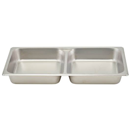 Divided Food Pan, Full-size, 2-1/2", Stainless Steel