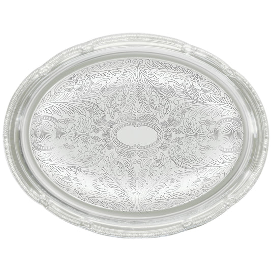 Chrome-Plated Serving Tray - Oval, 14-3/4 x 10-1/2