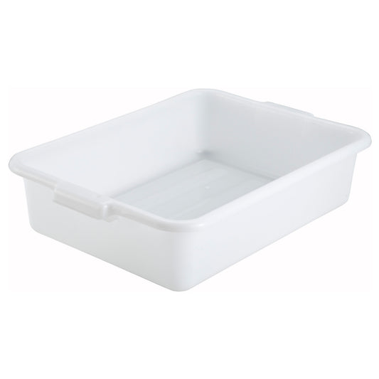 Standard Weight Polypropylene Dish Box, 5" Depth - White