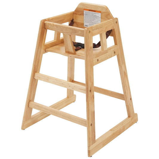 Wooden High Chair, Assembled - Natural