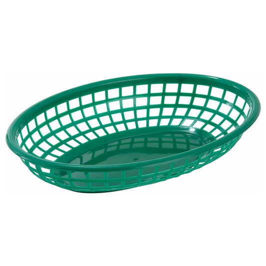 Oval Fast Food Basket, 9-1/2" x 5" x 2" - Green