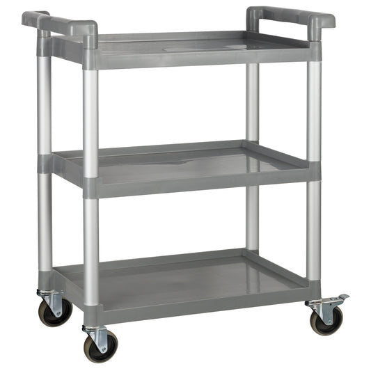 3-Tier Utility Carts with Brakes - Gray, 32L x 16-1/8W x 36-3/4H