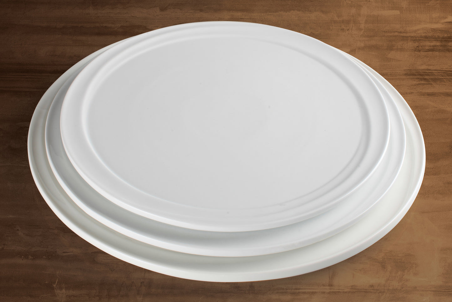 10"Dia. Porcelain Round Platter, Bright White, 12 pcs/case