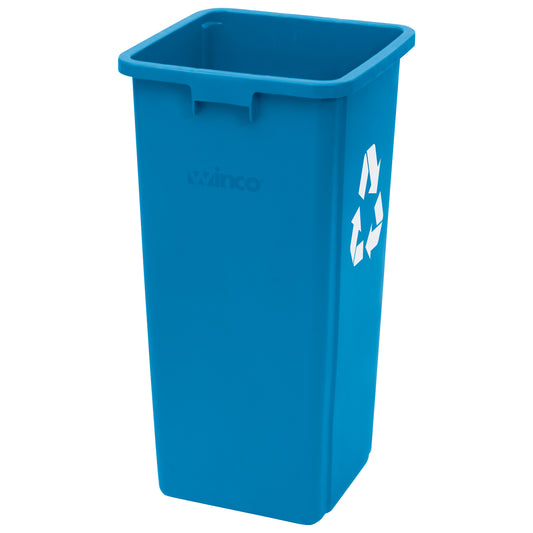 Tall Square Trash Can - 23 Gallon, Blue-Recycle