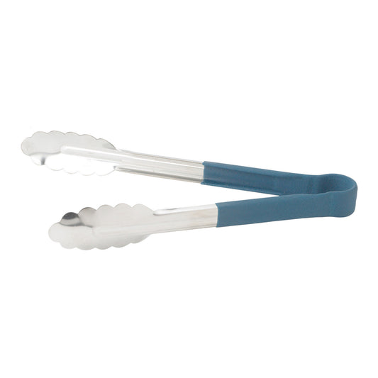 UTPH-9B - Heat Resistant Heavy-Duty Utility Tongs with Polypropylene Handle - 9", Blue