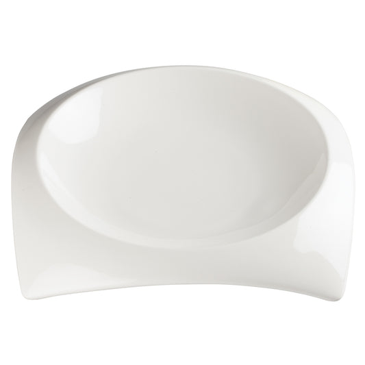 10"Sq (8-1/2" Dia) Porcelain Square Deep Bowl, Bright White, 12 pcs/case