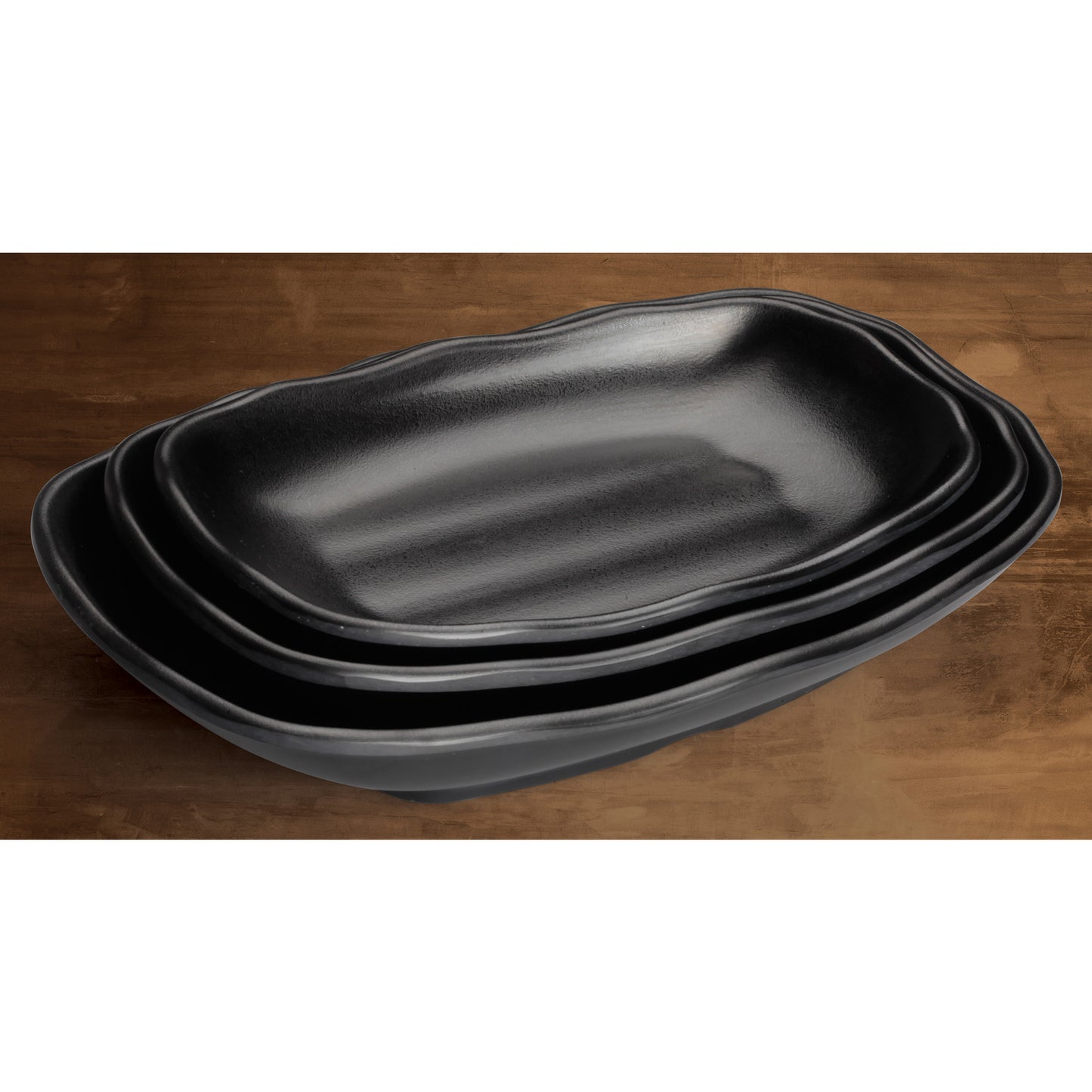 WDM018-302 - 8-3/4" x 5-1/2" Melamine Rectangular Plate, Black, 24pcs/case