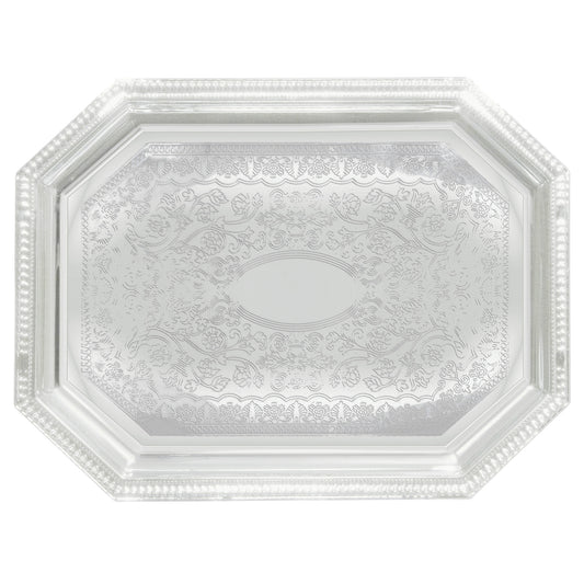 Chrome-Plated Serving Tray - Octagonal, 20 x 14