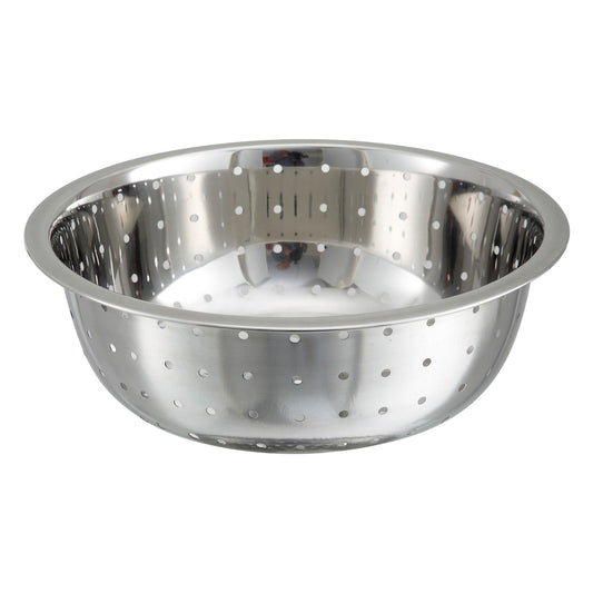 Chinese-Style 11" Dia Stainless Steel Colander with 5 mm Drain Holes