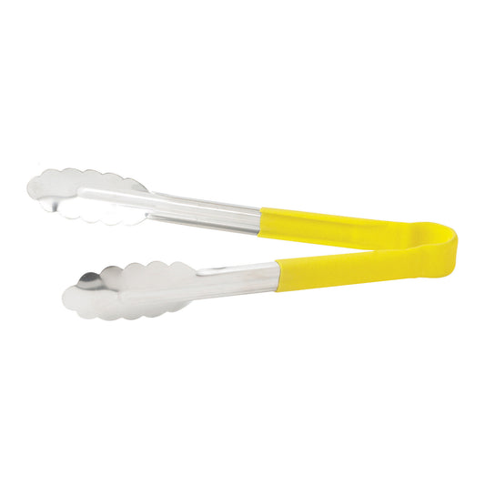 UTPH-9Y - Heat Resistant Heavy-Duty Utility Tongs with Polypropylene Handle - 9", Yellow