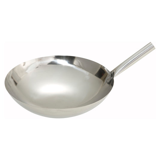 WOK-14N - Stainless Steel Chinese Wok - 14", Nailed
