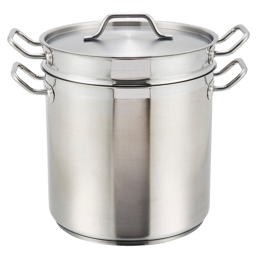 SSDB-12 - Stainless Steel Double Boiler with Cover - 12 Quart