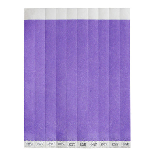 Bar Maid Waterproof Tear-Free Wristbands - Purple Solid (500 Pieces/Pack)