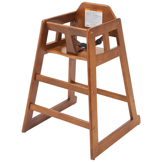 Wooden High Chair, Assembled - Walnut