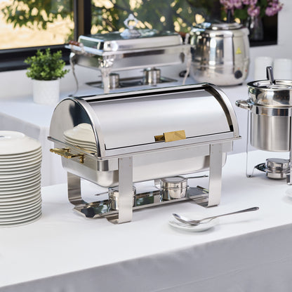 C-5080 - Dallas 8 Quart Chafer, Roll-Top, Stainless Steel