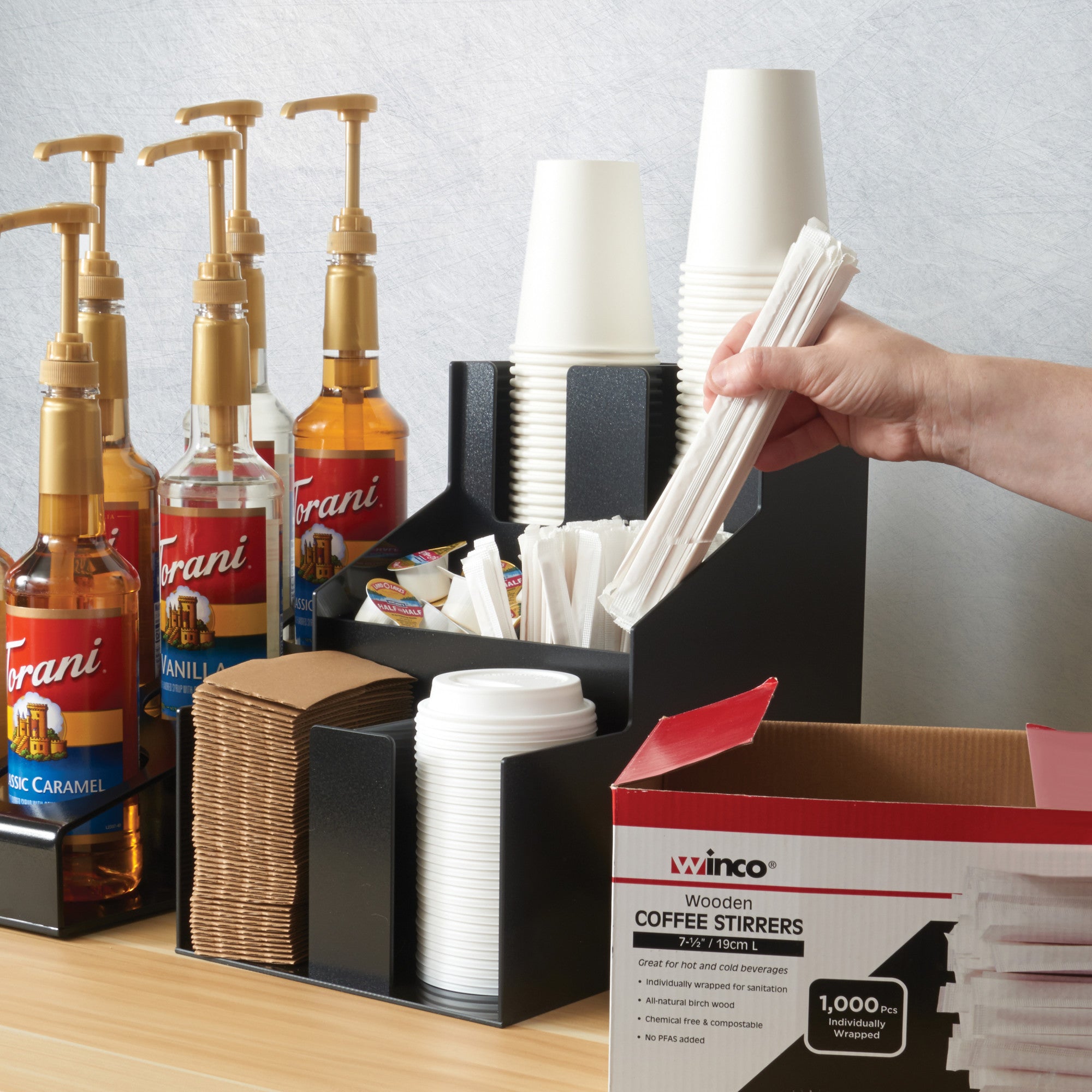CLSO-2T - Cup and Lid Organizer, 6 Compartments – Winco