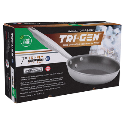 TGFP-7PR - TRI-GEN, 7" Fry Pan, Pro-Release Non-Stick, Tri-ply, Induction Ready, 18/8 SS, NSF, PFAS-Free