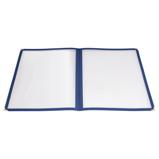 Book-Fold Double Panel Menu Cover - Blue, 9-3/8 x 12-1/8