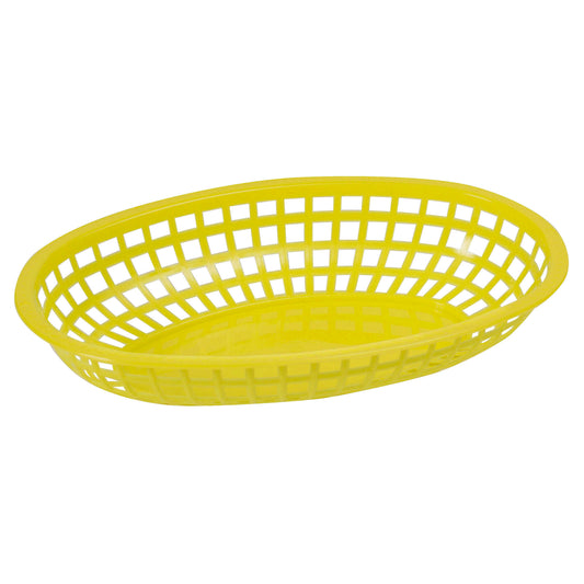 Oval Fast Food Basket, 10-1/4" x 6-3/4" x 2" - Yellow
