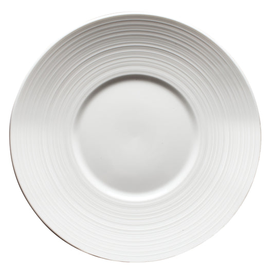 10"Dia. Porcelain Round Plate, Bright White, 24 pcs/case