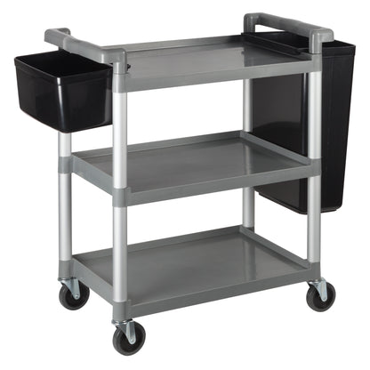 3-Tier Utility Carts with Brakes - Gray, 32L x 16-1/8W x 36-3/4H