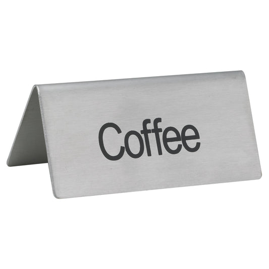 Tent Sign, Stainless Steel - Coffee