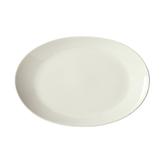 OKP-115PL-AW - Brechia Porcelain Coupe Oval Platter, 11-1/2"L x 9-1/4"W x 1-1/2"H - American White (12 Pieces/Case)
