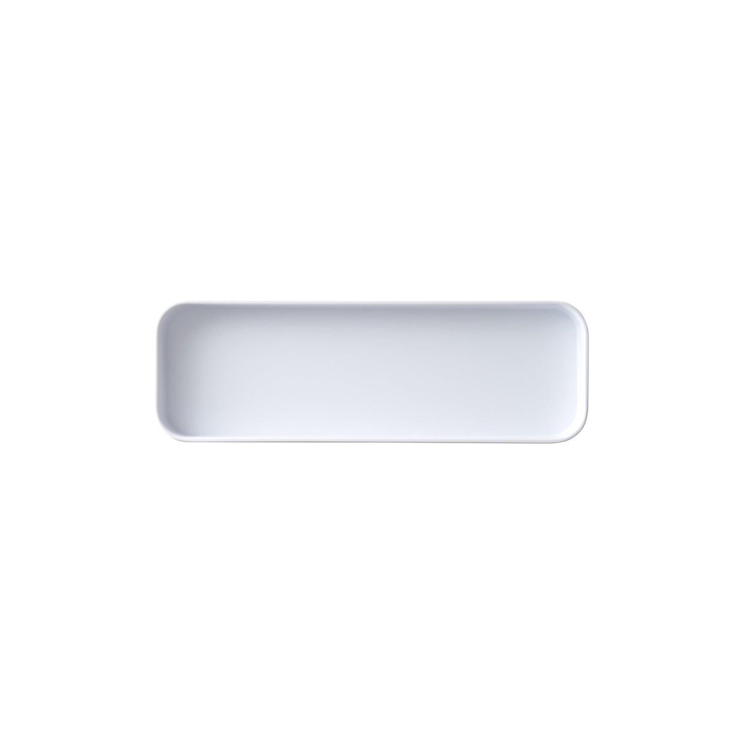 MMP-1204W - Melamine Platter, 12in L x 4in W x 1in H, Rectangular, White