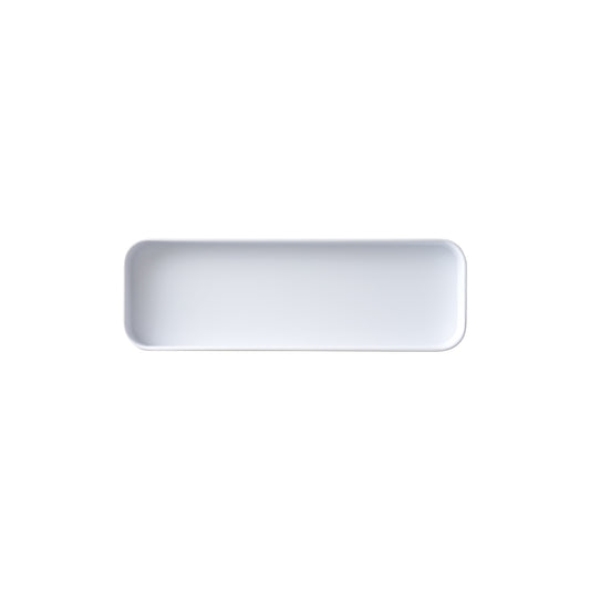 MMP-1204W - Melamine Platter, 12in L x 4in W x 1in H, Rectangular, White