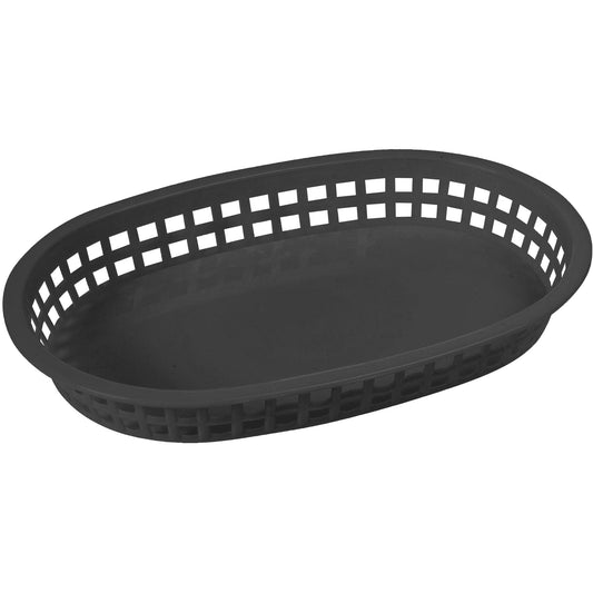 Oval Platter Baskets, 10-3/4" x 7-1/4" x 1-1/2" - Black