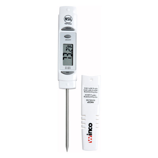 Digital Thermometer, 1-1/4" LCD, 3-1/8" Probe, White