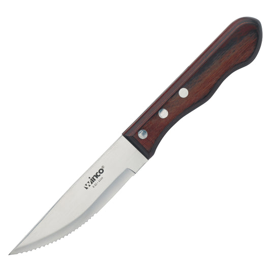 Jumbo Steak Knives, 4-3/4" Blade, Polywood Handle, Pointed Tip