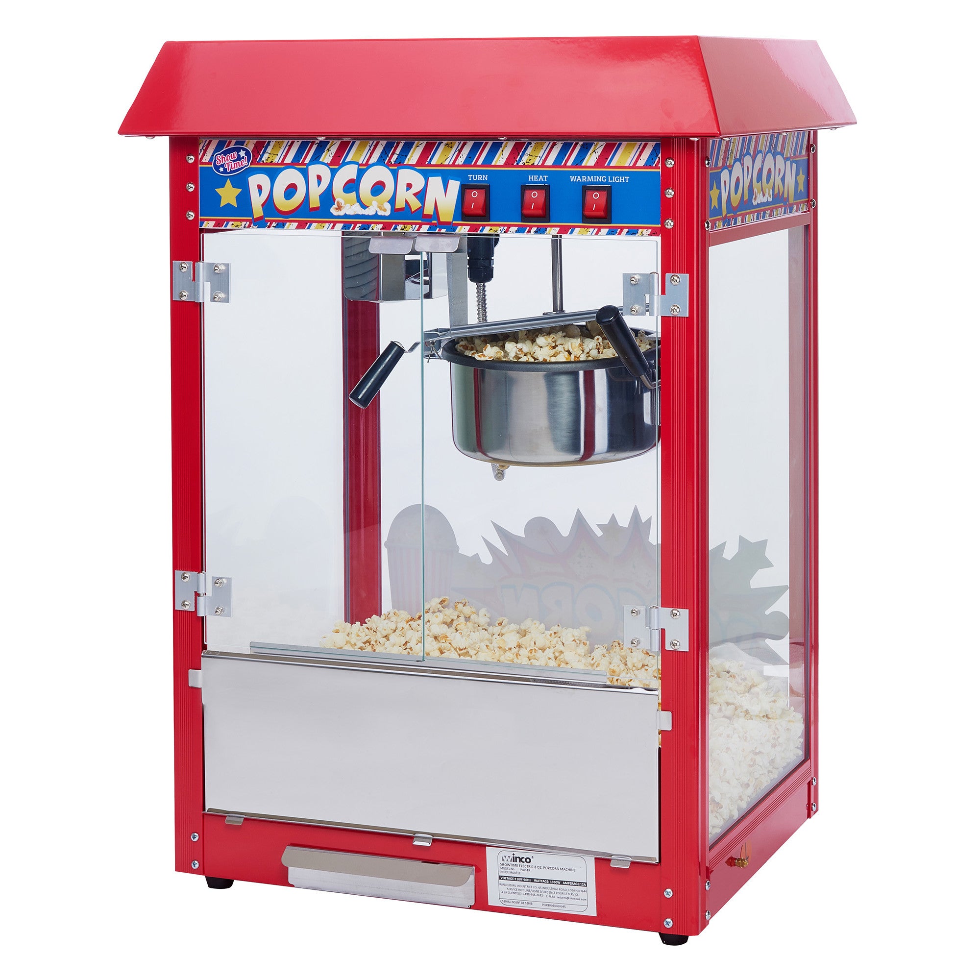 POP-8R - Show Time! Electric Popcorn Popper, Red – Winco
