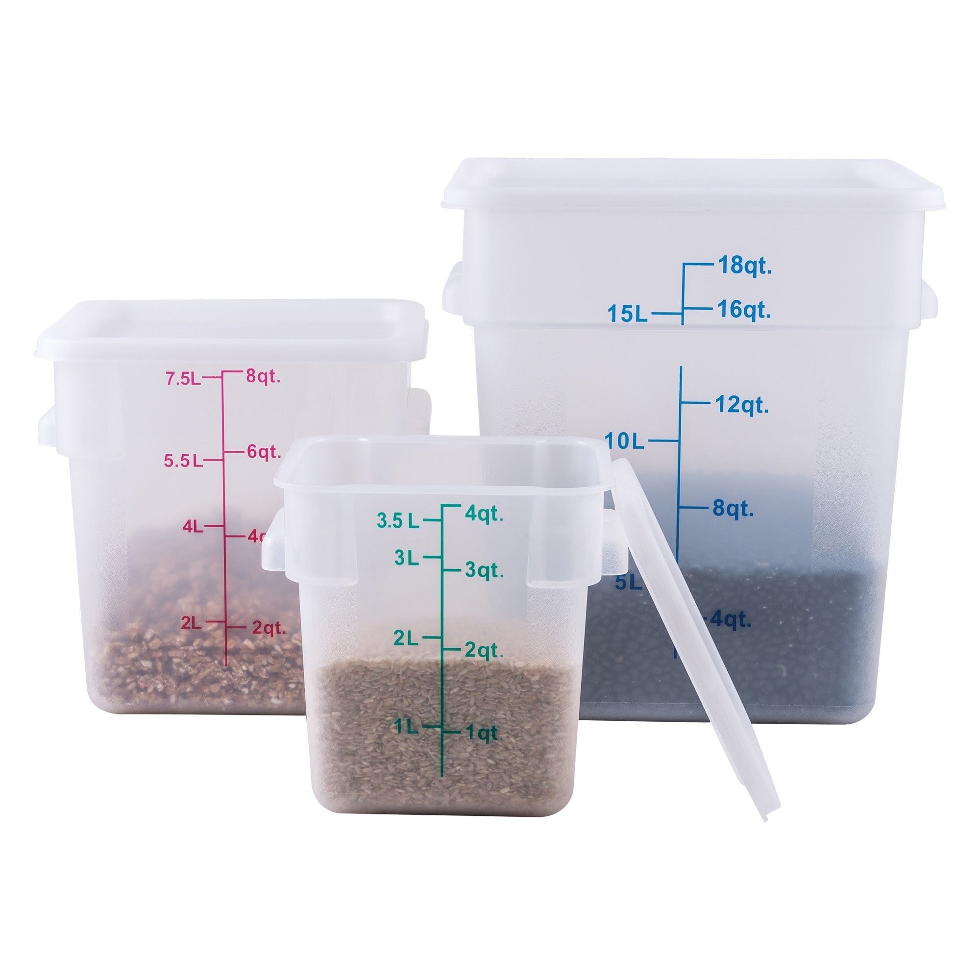 PTSC-18 - Square Storage Container, Translucent, Polypropylene