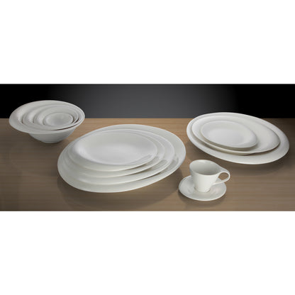 WDP004-204 - Ocea 14" Dia. Porcelain Round Plate, Creamy White, 12 pcs/case
