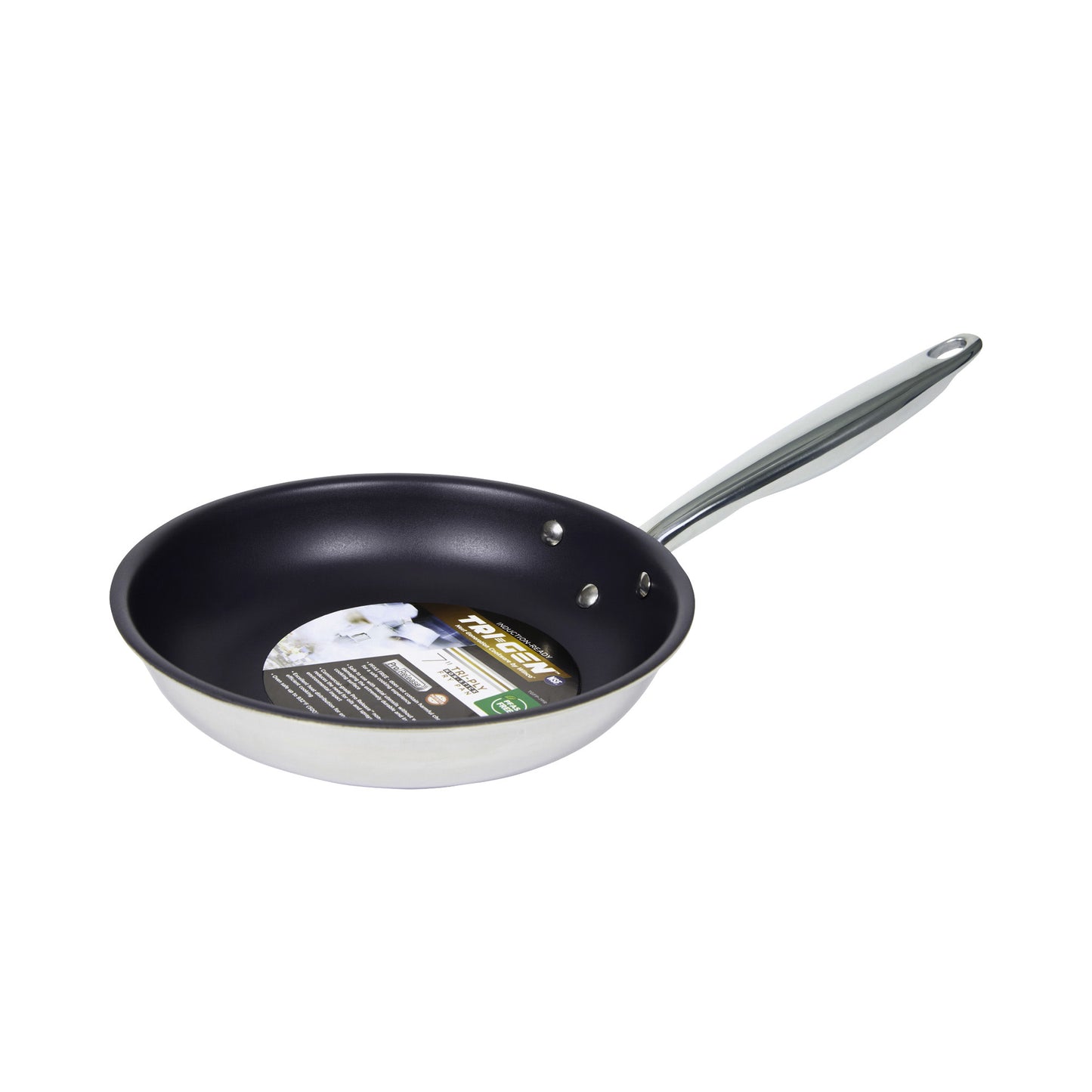 TGFP-7PR - TRI-GEN, 7" Fry Pan, Pro-Release Non-Stick, Tri-ply, Induction Ready, 18/8 SS, NSF, PFAS-Free
