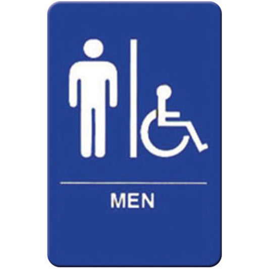 Information Signs with Braille, 6"W x 9"H - Men/Accessible