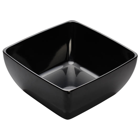 10" Melamine Square Bowl, Black, 6pcs/case