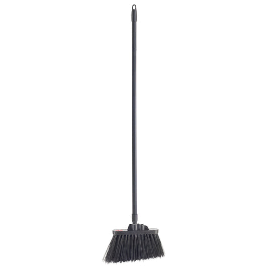 Angled Broom with 48"L Fiberglass Handle, Unflagged, Heavy-Duty