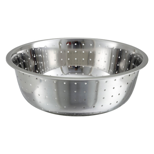 Chinese-Style 15" Dia Stainless Steel Colander with 5 mm Drain Holes