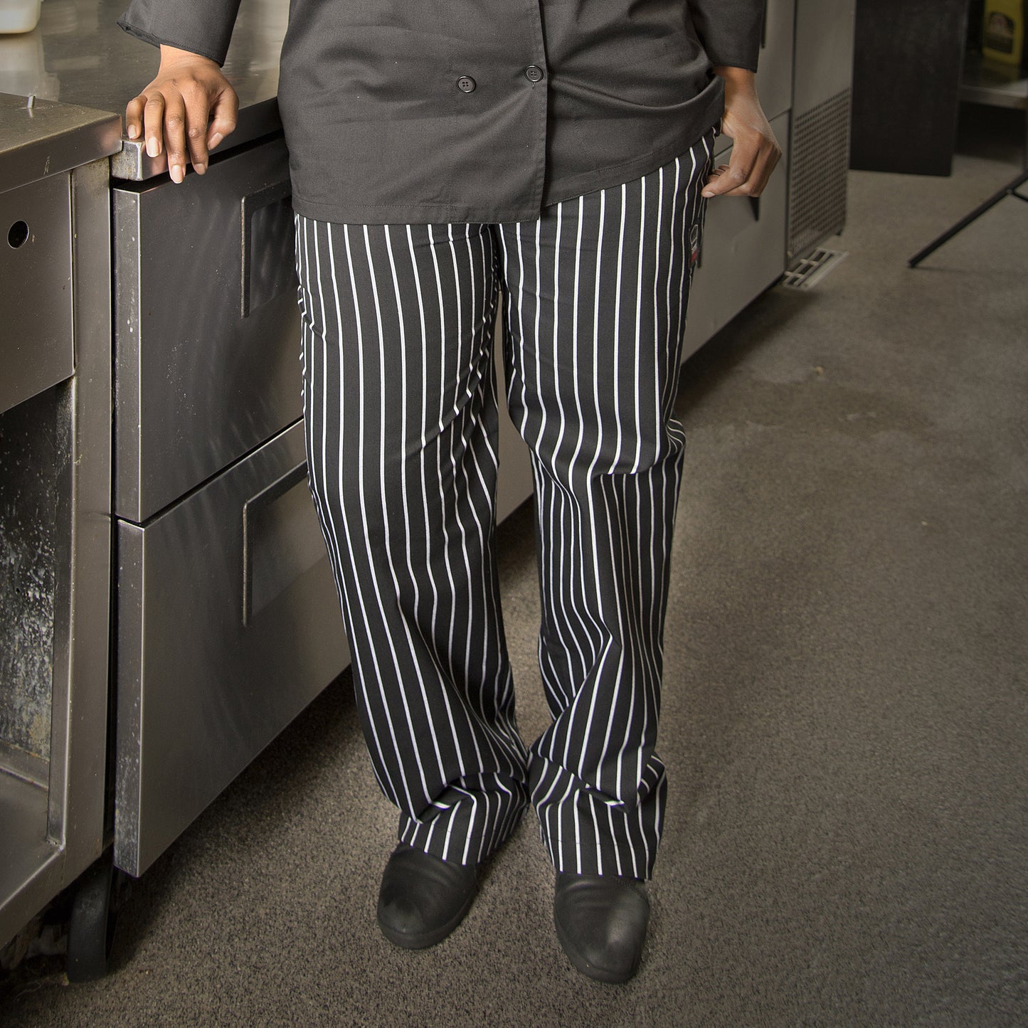 Chef Pants, Woven Chalkstripe - Large