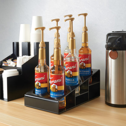 SBO-6C - Syrup/Condiment Bottle Organizer, 6-Compartments, Black