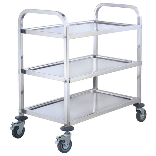 Stainless Steel Trolley, 3 Tiers - 37" x 19" x 37"