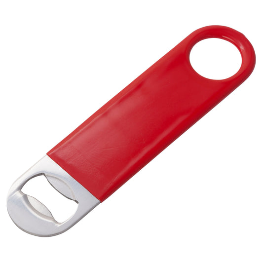 Stainless Steel Flat Bottle Opener - Red